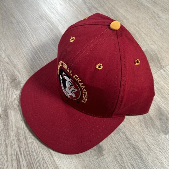 Vintage 1993 Florida State Seminoles Hat SnapBack National Champs Garnet Red USA - Picture 9 of 9